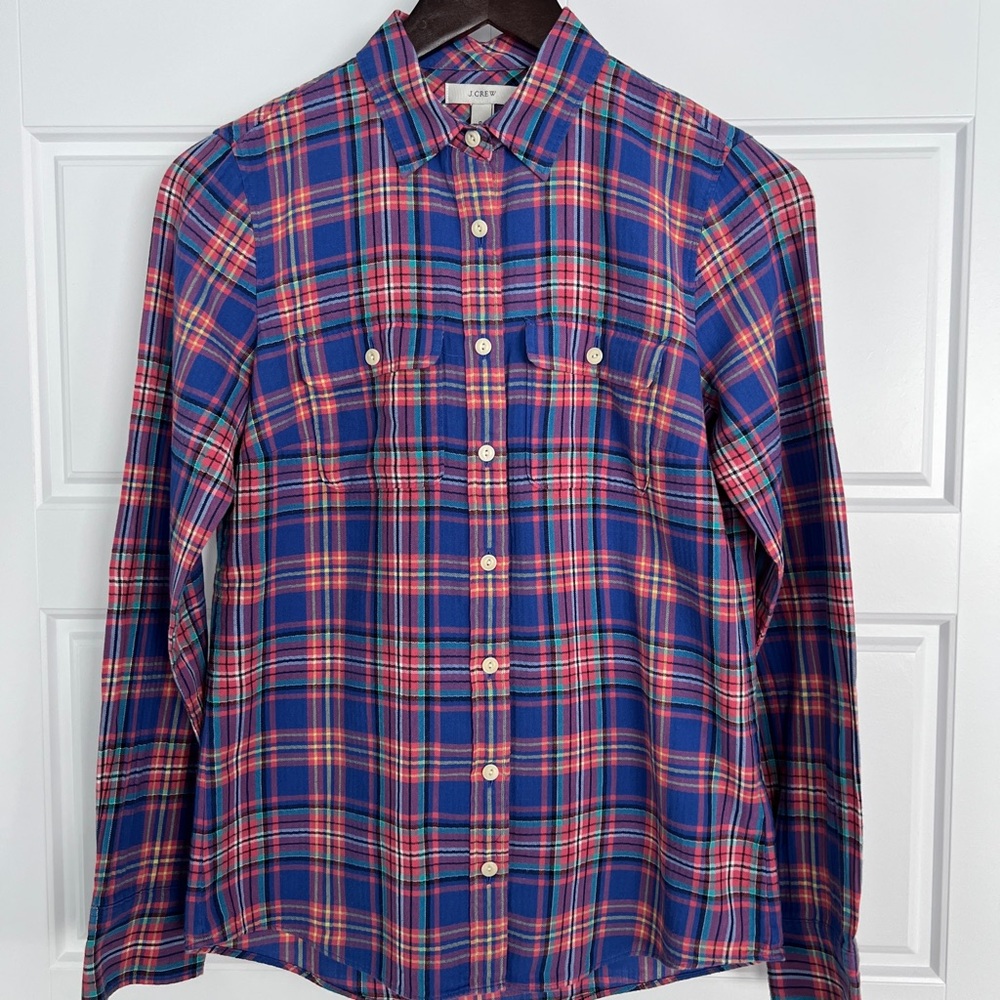 J. Crew Plaid button down long sleeved Shirt